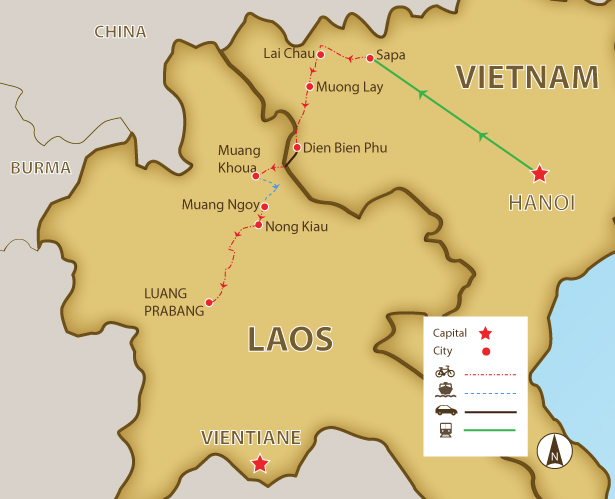 Biking Hanoi to Luang Prabang